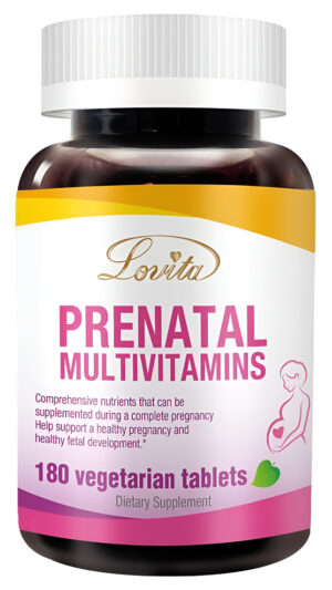 Lovita Multivitaminas Prenatales - Apoyo Integral Para Antes, Durante Y Después Del Embarazo - 180 Tabletas Vegetarianas