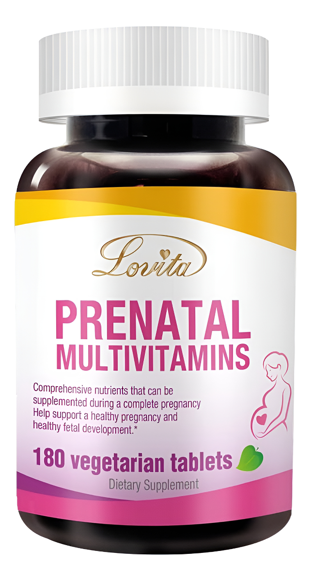 Lovita Multivitaminas Prenatales - Apoyo Integral Para Antes, Durante Y Después Del Embarazo - 180 Tabletas Vegetarianas