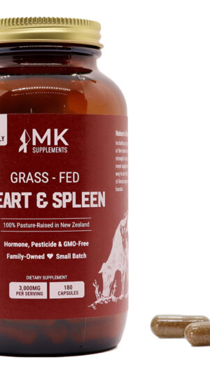 Mk Supplements Corazón Y Bazo Alimentado Con Pasto 3000 Mg, Hierro Hemo, Corazón, Inmunidad, Apoyo Para Alergias, Ganad