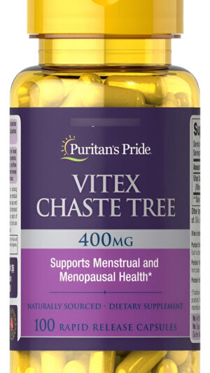 Puritan's Pride Vitex Chaste Tree 400 Mg 100 Tapas De Liberación Rápida