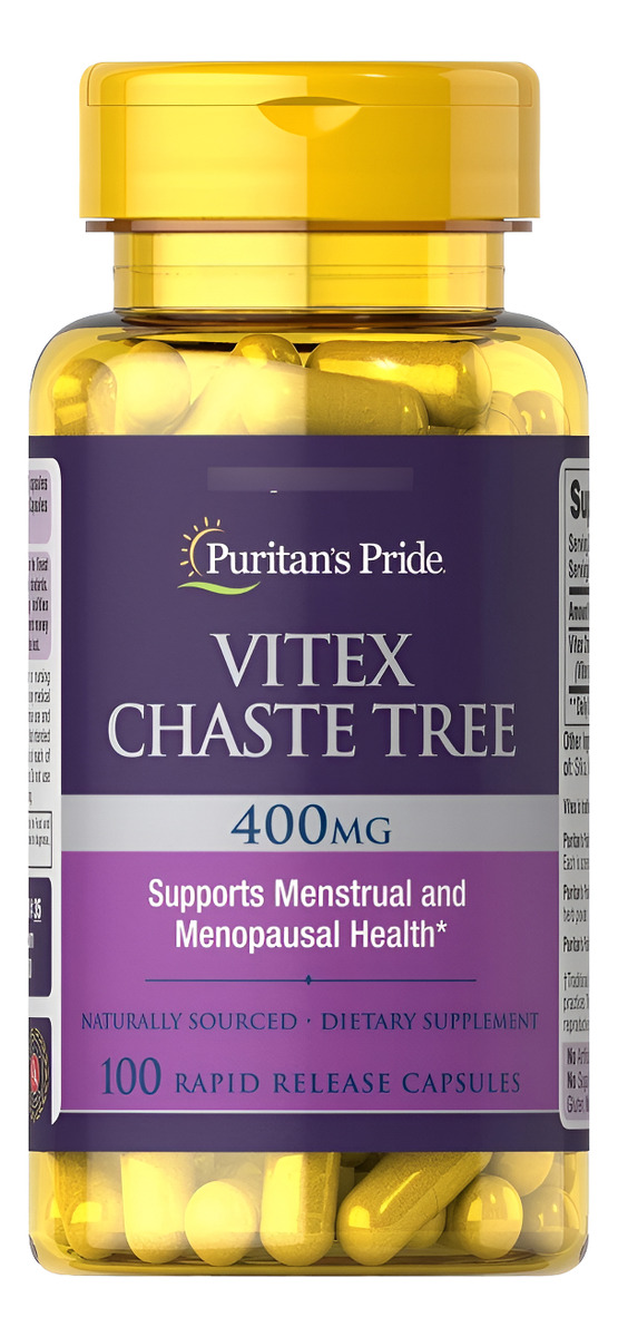 Puritan's Pride Vitex Chaste Tree 400 Mg 100 Tapas De Liberación Rápida
