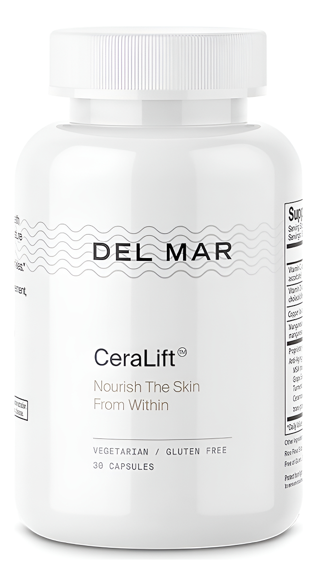 Del Mar Labs Ceralift - Suministro Para 30 Días - Formulado Por Médicos - Para Reducir La Apariencia De Líneas Finas Y