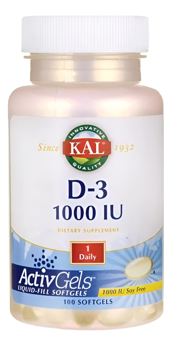 Vitamina D-3 400 iu 100 Cápsulas Blandas Marca Kal