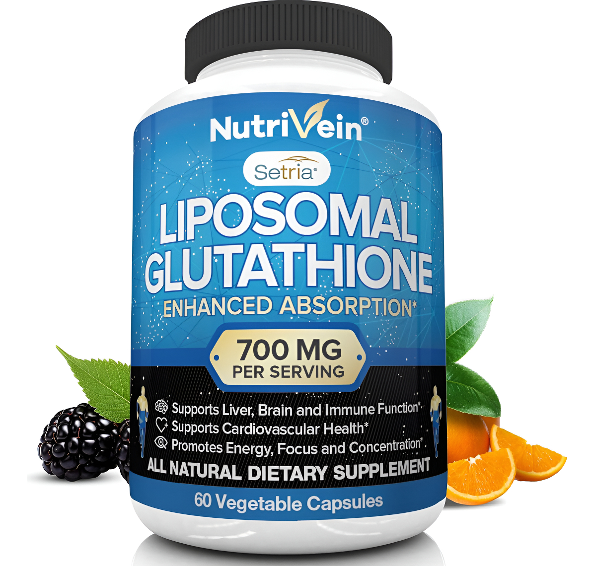 Nutrivein Glutatión Liposomal Setria® 700 Mg - 60 Cápsulas - Glutatión Reducido Puro - Antioxidante