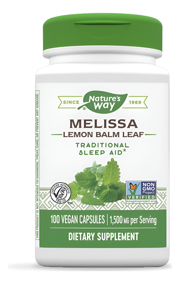 Nature's Way Hoja De Bálsamo De Limón De Melisa A Base De Hierbas Premium, Ayuda Tradicional Para Dormir*, 1,500 Mg Por Porción, 100 Cápsulas