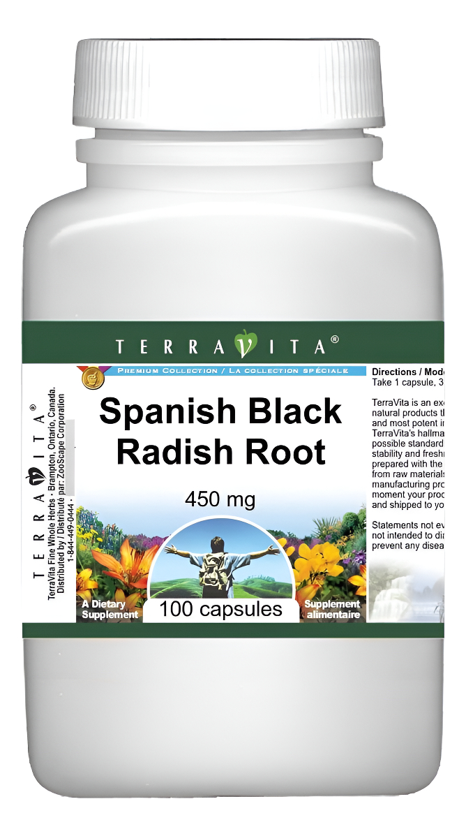 Terravita Raíz De Rábano Negro Español - 450 Mg (100 Cápsulas, Zin: 510873) - Paquete De 3