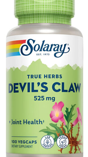 Raíz De Garra Del Diablo De Solaray 525 Mg | Sin Ogm, Vegano Y Verificado En Laboratorio | 100 Cápsulas