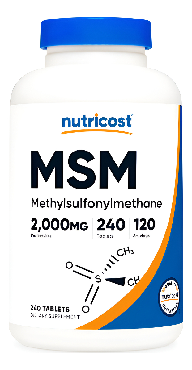 Nutricost Msm Tablets (metilsulfonilmetano) 2000 Mg Por Porción, 120 Porciones, 240 Comprimidos - Sin Omg Y Sin Gluten