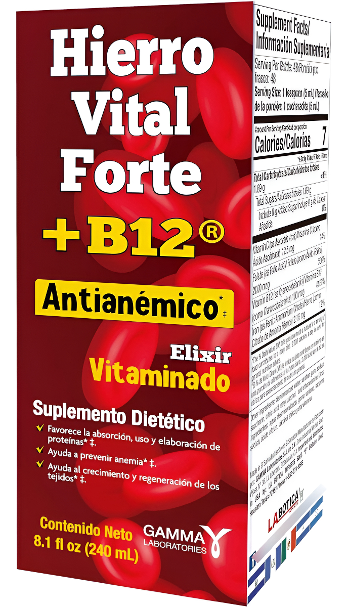 Hierro Vital Forte Elixir Antianémico Vitaminizado 8.1 Fl Oz