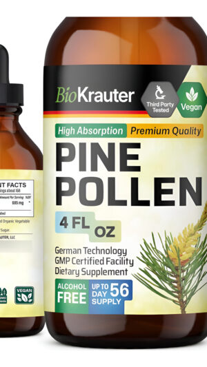 Mauwe Herbs Tintura De Polen De Pino, Extracto Líquido De Polvo De Polen De Pino Orgánico Para Apoyo Inmunológico, Supl