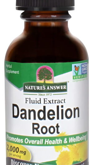 Nature's Answer Extracto De Raíz De Diente De León Sin Alcohol, 1 Onza Líquida, Promueve El Bienestar General, Sin Omg,