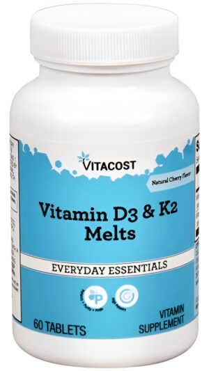 Vitamina D3 Y K2 Melts Con Sabor A Cereza 60 Tabs 90mcg