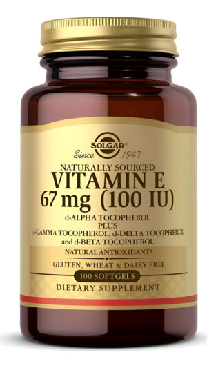 Solgar Vitamina E 67 Mg (100 Ui), 100 Cápsulas Blandas Mixtas, Antioxidantes Naturales