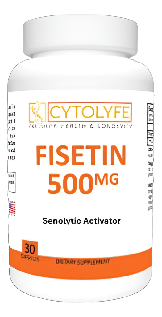 Fisetin 500mg 98% Fisetin Puro 500mg Dosis Terapéutica 30 Cápsulas Activador Senolítico Antienvejecimiento Longevidad