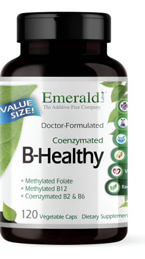 Emerald Labs B-healthy - Complejo Vegano De Vitamina B - Incluye Ácido Fólico Metilado 120 Cápsulas