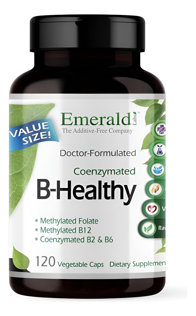 Emerald Labs B-healthy - Complejo Vegano De Vitamina B - Incluye Ácido Fólico Metilado 120 Cápsulas