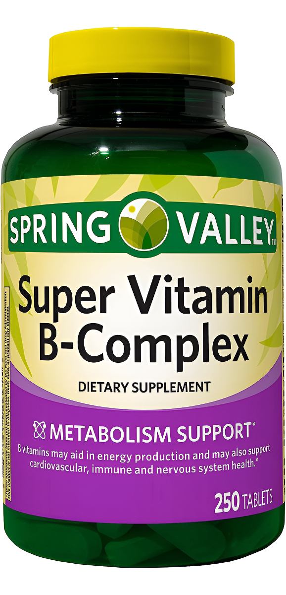 Spring Valley - Complejo Súper Vitamínico B, Apoyo Al Metabolismo, 250 Tabletas