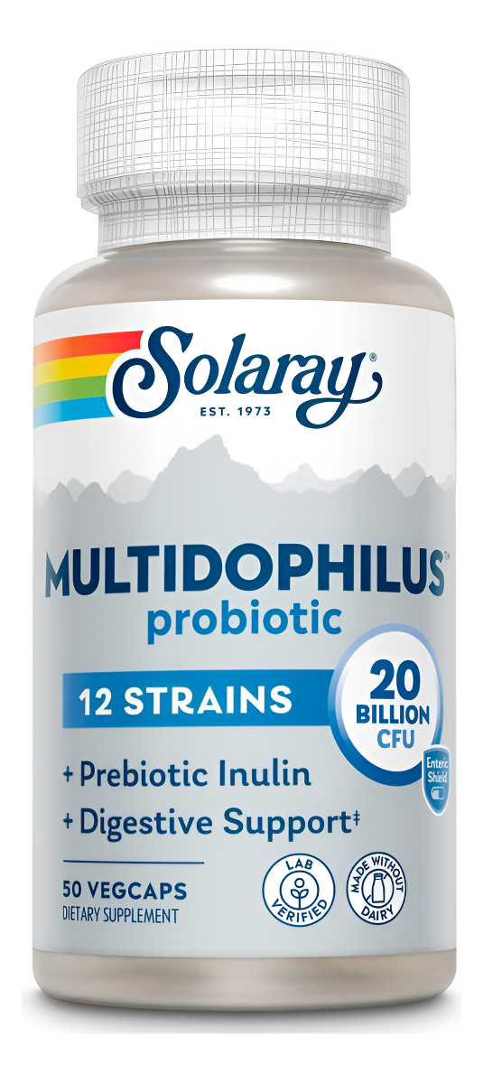 Solaray Multidophilus - Probiótico De 12 Cepas 20 Mil Millones De Ufc, Probióticos Para La Salud Digestiva