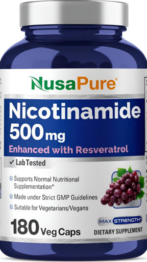 Nusapure Nicotinamida Con Resveratrol 500 Mg 180 Cápsulas