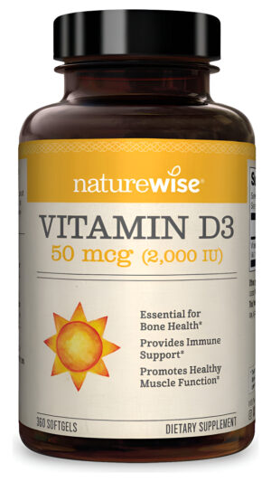 Naturewise 360 Cápsulas Blandas De Vitamina D3 2000iu
