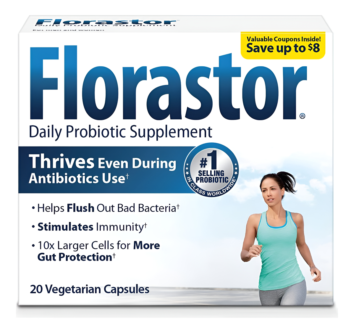 Florastor Suplemento Probiótico Diario Para Mujeres Y Hombres, Uso Con Antibióticos, Saccharomyces Boulardii Cncm I-745