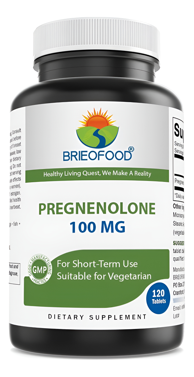 Brieofood Pregnenolone 100 Mg 120 Tabletas - Suplemento De Equilibrio Hormonal