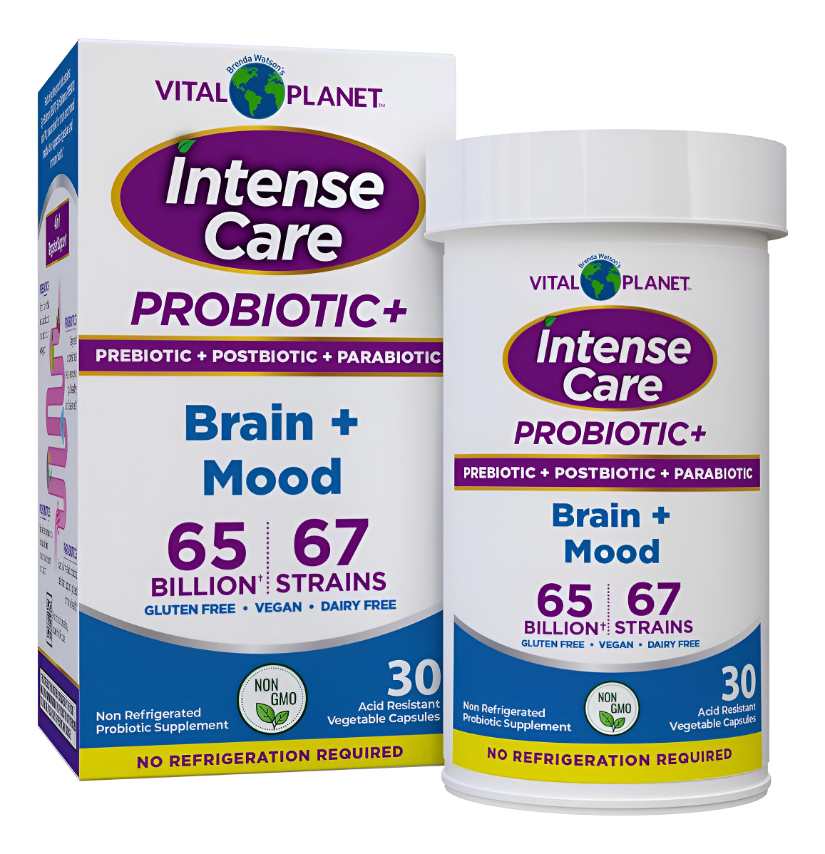 Vital Planet - Probióticos De Cuidado Intensivo Para El Cerebro, Prebióticos, Postbióticos, Parabióticos, 30 Cápsulas