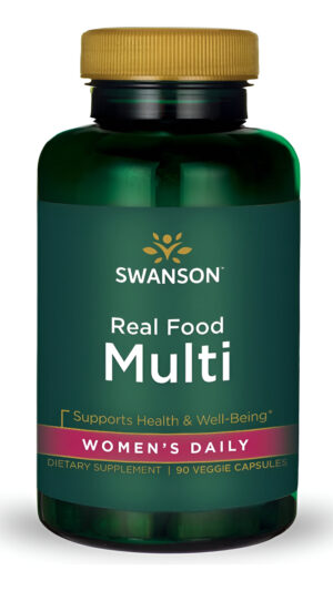 Swanson Real Food Multi Multivitamínico Multimineral Suplemento Vegano Sin Gluten Sin Omg 90 Cápsulas Veganas