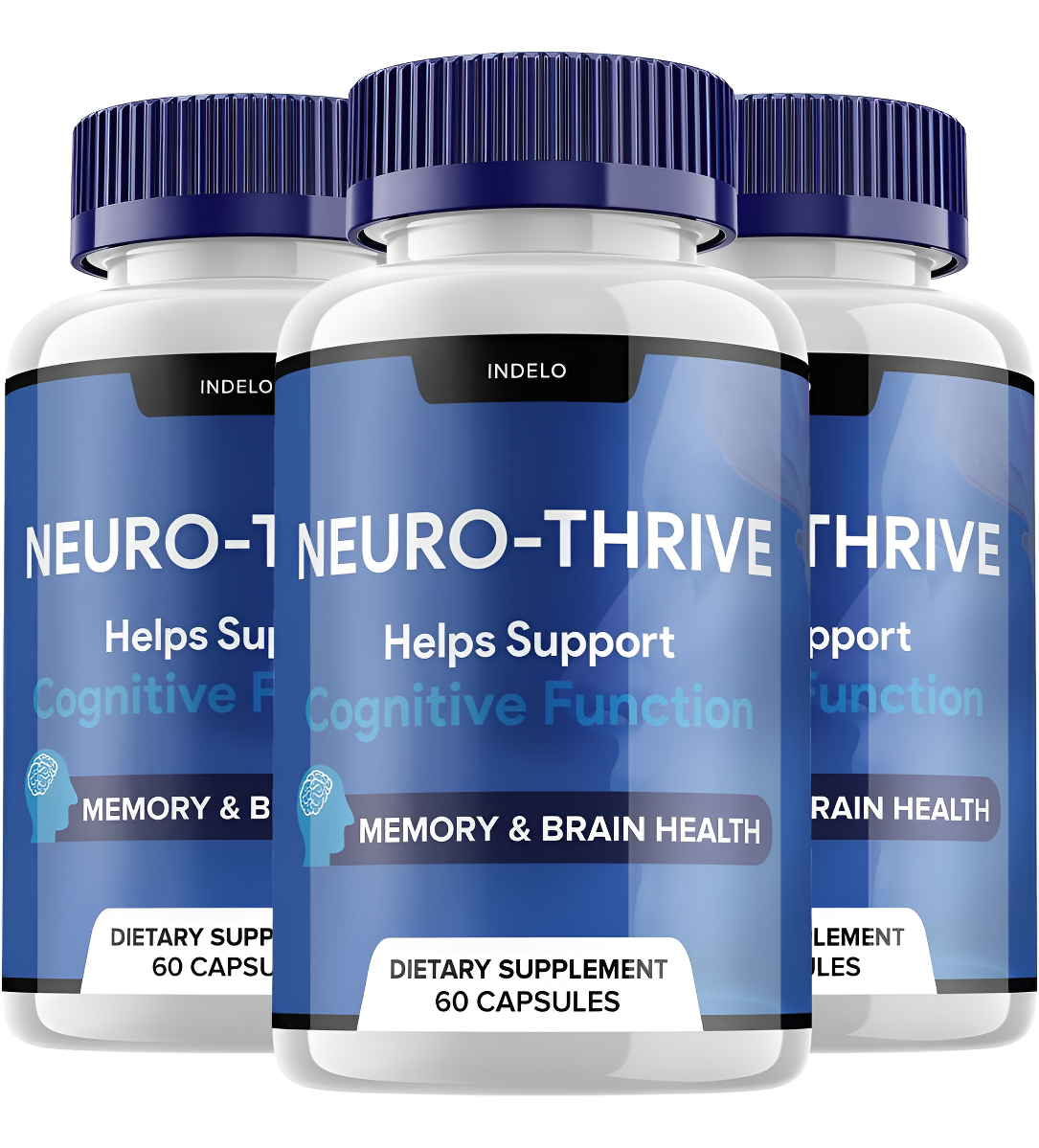 (3 Unidades) Neuro Thrive Brain Supplement, Neuro Thrive For Memory Formula, Neuro-thrive Pqq Para Reducir Los Efectos