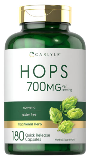 Suplemento De Lúpulo De 700 Mg | 180 Cápsulas | Sin Omg Y Sin Gluten | Hierba Tradicional | Por Carlyle