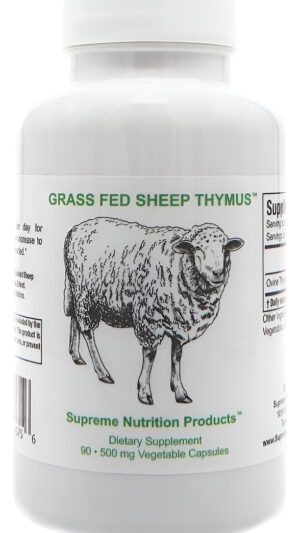 Supreme Nutrition Sheep Thymus - 100% Alimentado Con Pasto Y Acabado En Nueva Zelanda, 90 Cápsulas De Timo Ovino Puro