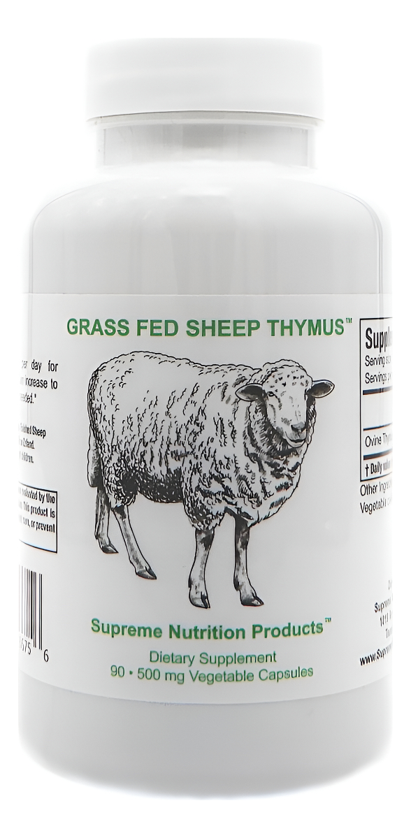 Supreme Nutrition Sheep Thymus - 100% Alimentado Con Pasto Y Acabado En Nueva Zelanda, 90 Cápsulas De Timo Ovino Puro