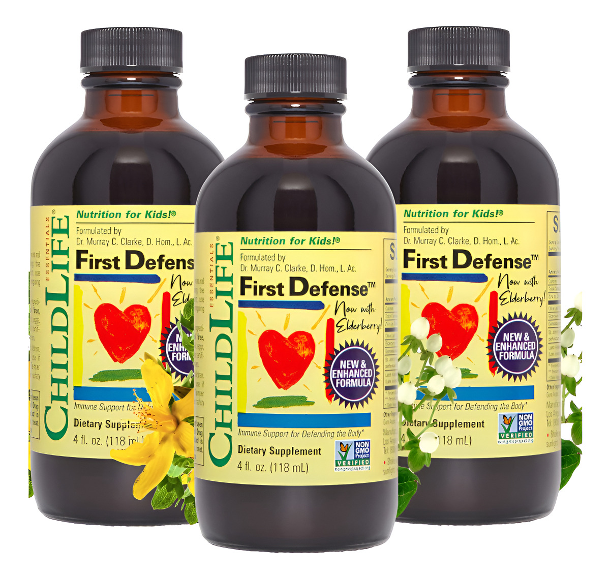 Childlife Essentials First Defense - Apoyo Inmunológico Para Niños Jarabe De Vitaminas (pack De 3)