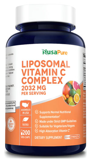 Nusapure Vitamina C Liposomal 2032mg Con Bioperina 200 Cápsulas Veganas