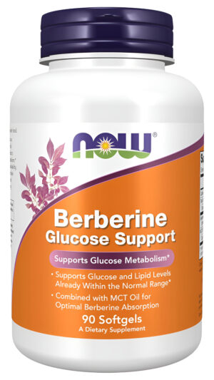 Now Suplementos, Soporte De Glucosa De Berberina, Combinado Con Aceite Mct Para Una Óptima Absorción De Berberina, 90 C
