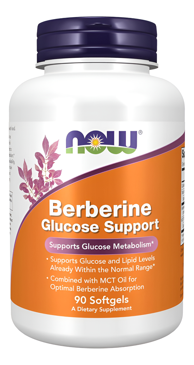 Now Suplementos, Soporte De Glucosa De Berberina, Combinado Con Aceite Mct Para Una Óptima Absorción De Berberina, 90 C