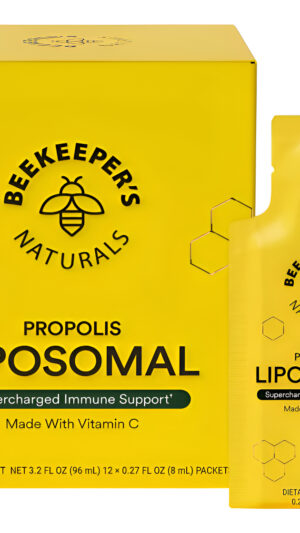 Propóleos Vitamina C Liposomal De Beekeeper's Naturals, 1000 Mg De Vitamina C, Propóleo Y Miel Orgánica, 12 Paquetes