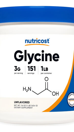 Nutricost Polvo De Glicina De 1 Libra, Sin Omg, Sin Gluten