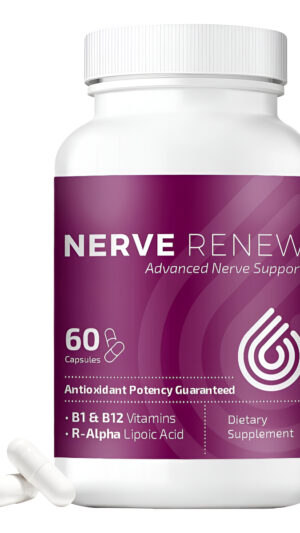 Nerve Renew Advanced Nerve Support Con Ácido R-alfa Lipoico Y Complejo De Vitamina B, 60 Cápsulas, Paquete De 3