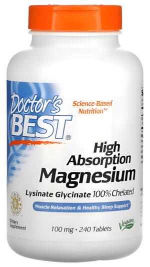 Doctors Best Disinato De Glicina De Magnesio De Alta Absorción 240 Tabletas