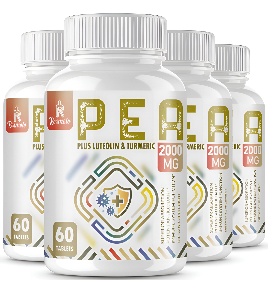Complejo De Palmitoiletanolamida De 2000 Mg Con Luteolina Y Cúrcuma, Alta Absorción, Suplemento De Guisantes Para El Ma
