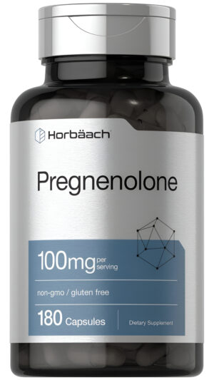 Pregnenolone 100mg | 180 Cápsulas | Suplemento De Apoyo Hormonal | Sin Omg Y Sin Gluten | Por Horbaach