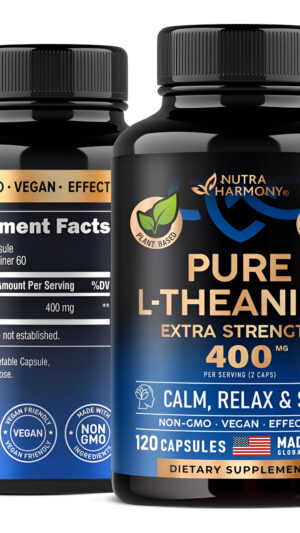 L Theanine 400 Mg | Alivio Del Estrés De L-teanina | Suplemento Extra Fuerte | Fabricado En Estados Unidos