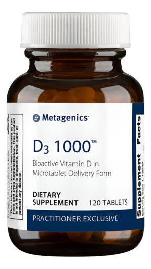Metagenics D3 1000 - Suplemento De Vitamina D - Sin Omg Y Sin Gluten - 120 Tabletas