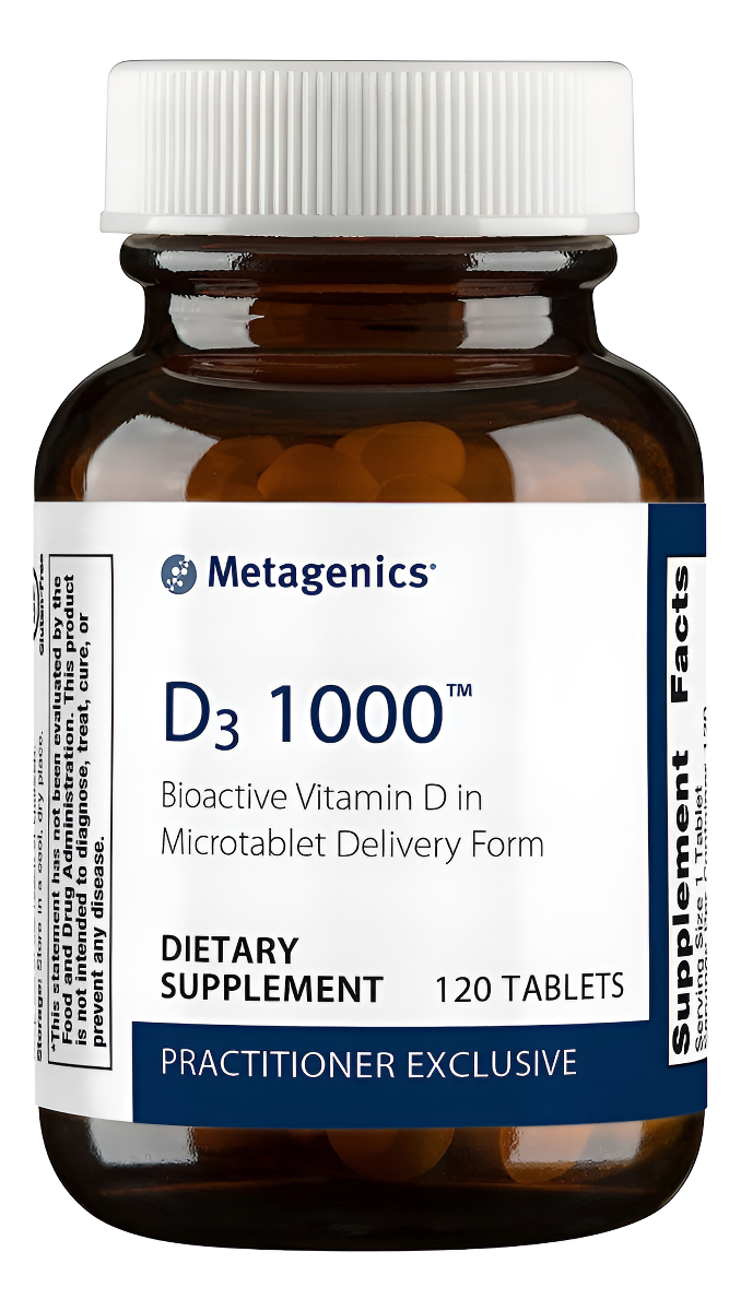 Metagenics D3 1000 - Suplemento De Vitamina D - Sin Omg Y Sin Gluten - 120 Tabletas