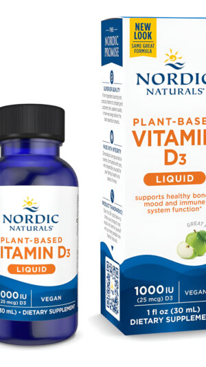 Nordic Naturals Líquido De Vitamina D3 A Base De Plantas, 1 Oz, 1000 Ui De Vitamina D3