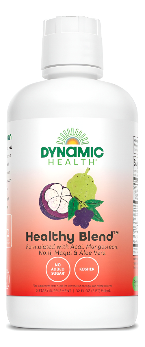 Dynamic Health Mezcla Saludable Con Acai, Mangostán, Noni, Maqui Y Aloe Vera, Sin Aditivos, Sin Omg, 32 Onzas Líquidas