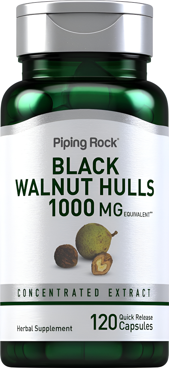 Piping Rock 120 Cápsulas De Cáscara De Nogal Negro De 1000 Mg | Extracto De Hierbas Concentrado | Suplemento Sin Omg