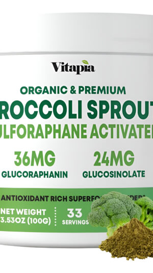 Polvo Orgánico De Brote De Brócoli  Alto En Sulforafano Y Antioxidante, Antiinflamatorio, Inmune, Apoyo Cognitivo Para