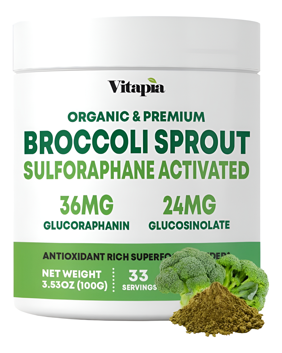 Polvo Orgánico De Brote De Brócoli Alto En Sulforafano Y Antioxidante, Antiinflamatorio, Inmune, Apoyo Cognitivo Para